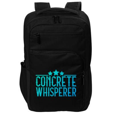 Concrete Whisperer Construction Worker Gift Impact Tech Backpack