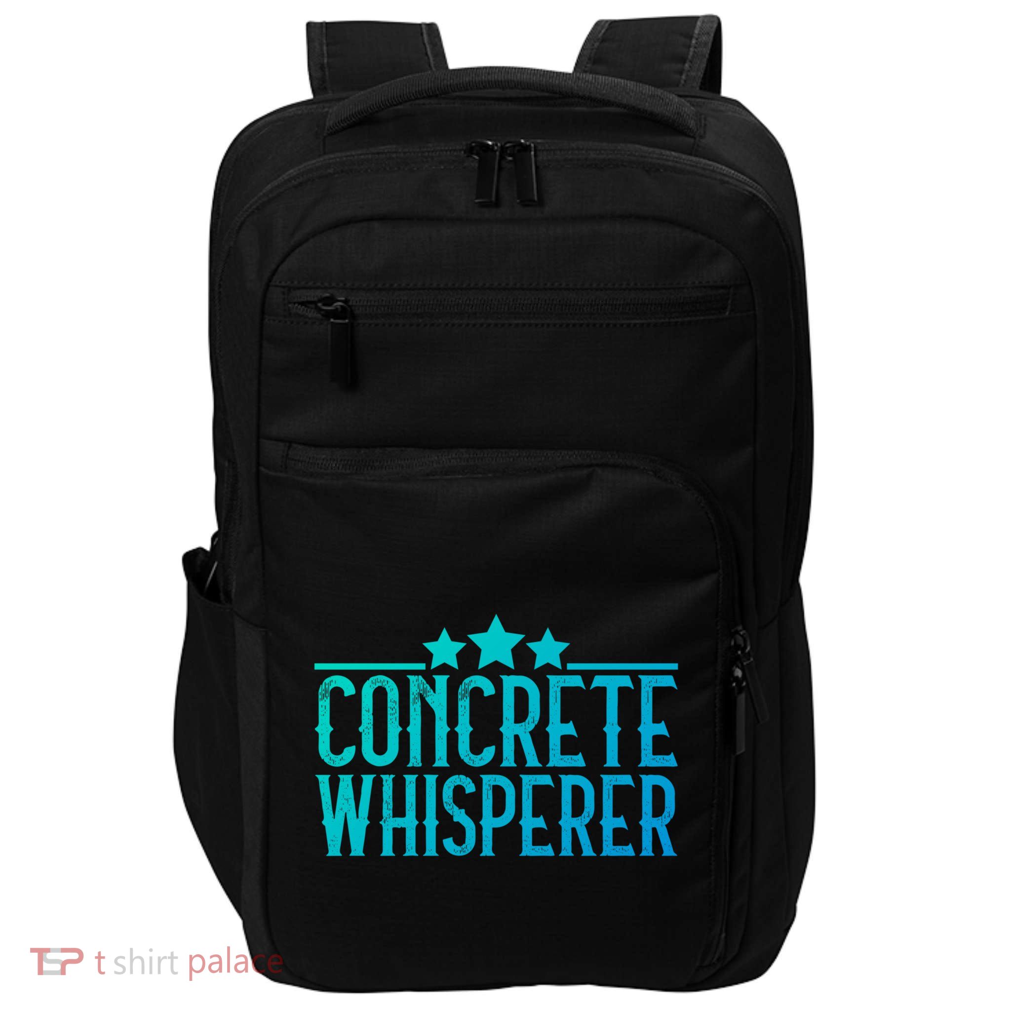 Concrete Whisperer Construction Worker Gift Impact Tech Backpack