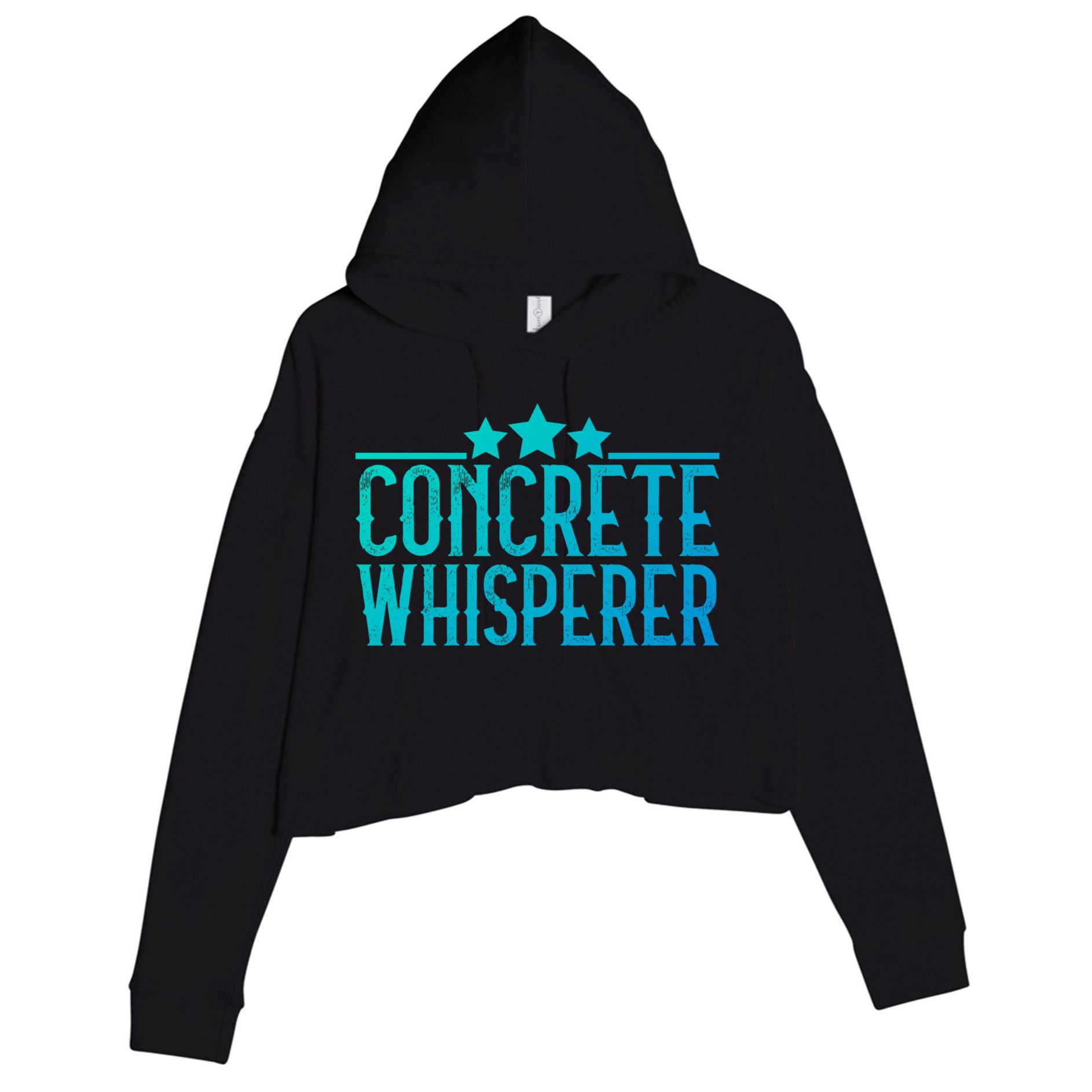 Concrete Whisperer Construction Worker Gift Crop Fleece Hoodie