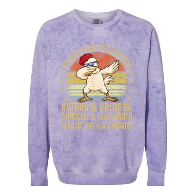 Chicken Wing Chicken Wing Song Lyric Hot Dog Bologna Colorblast Crewneck Sweatshirt