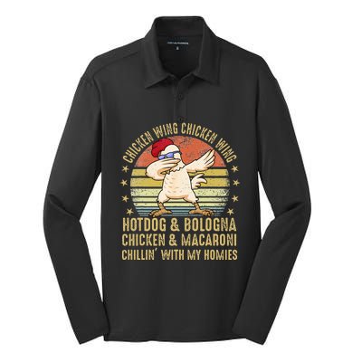 Chicken Wing Chicken Wing Song Lyric Hot Dog Bologna Silk Touch Performance Long Sleeve Polo