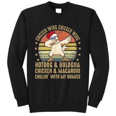 Chicken Wing Chicken Wing Song Lyric Hot Dog Bologna Tall Sweatshirt