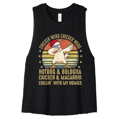 Chicken Wing Chicken Wing Song Lyric Hot Dog Bologna Women's Racerback Cropped Tank