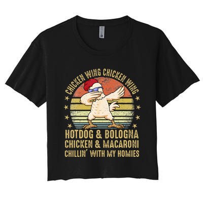 Chicken Wing Chicken Wing Song Lyric Hot Dog Bologna Women's Crop Top Tee