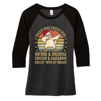 Chicken Wing Chicken Wing Song Lyric Hot Dog Bologna Women's Tri-Blend 3/4-Sleeve Raglan Shirt