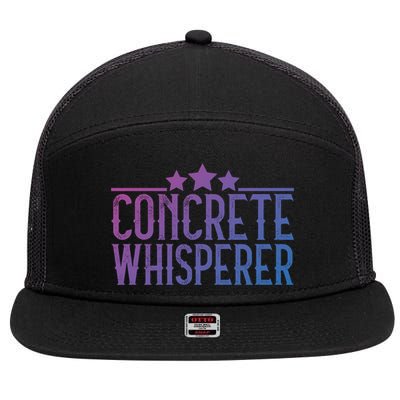 Concrete Whisperer Construction Worker Gift 7 Panel Mesh Trucker Snapback Hat