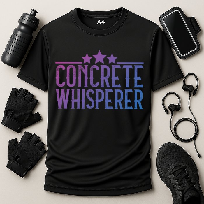 Concrete Whisperer Construction Worker Gift Cooling Performance Crew T-Shirt