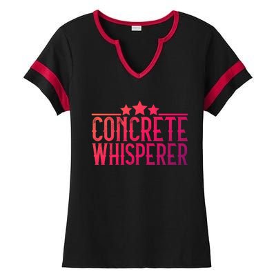 Concrete Whisperer Construction Worker Gift Ladies Halftime Notch Neck Tee