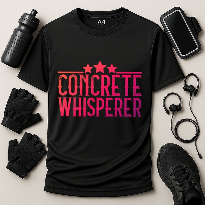 Concrete Whisperer Construction Worker Gift Cooling Performance Crew T-Shirt