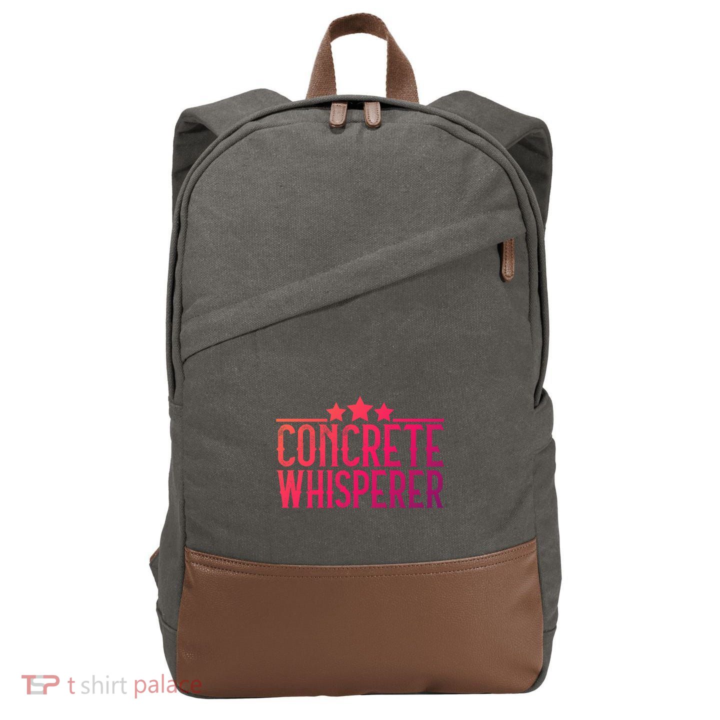 Concrete Whisperer Construction Worker Gift Cotton Canvas Backpack