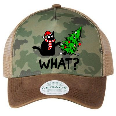 Cat What Christmas Murderous Black Cat Pushing Christmas Gift Legacy Tie Dye Trucker Hat