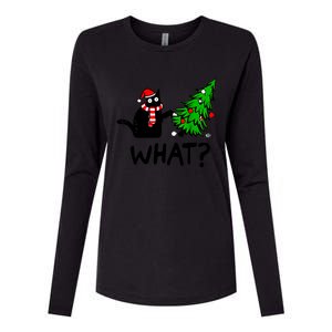 Cat What Christmas Murderous Black Cat Pushing Christmas Gift Womens Cotton Relaxed Long Sleeve T-Shirt