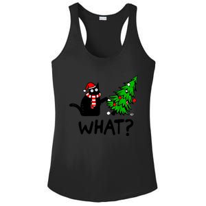 Cat What Christmas Murderous Black Cat Pushing Christmas Gift Ladies PosiCharge Competitor Racerback Tank