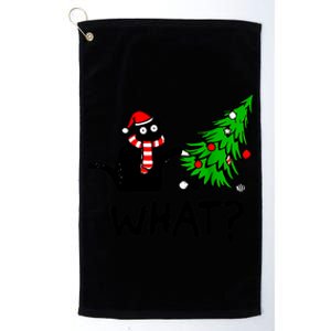 Cat What Christmas Murderous Black Cat Pushing Christmas Gift Platinum Collection Golf Towel