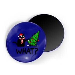 Cat What Christmas Murderous Black Cat Pushing Christmas Gift Magnet