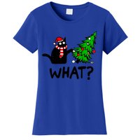 Cat What Christmas Murderous Black Cat Pushing Christmas Gift Women's T-Shirt