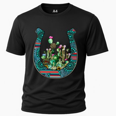 Country Western Cactus Sunflower Horseshoe Gift Performance Shirt