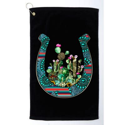 Country Western Cactus Sunflower Horseshoe Gift Golf Towel