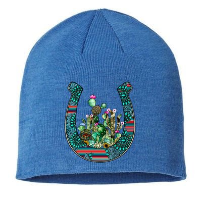 Country Western Cactus Sunflower Horseshoe Gift Sustainable Beanie
