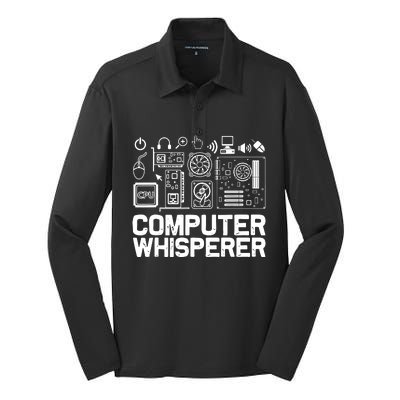 Computer Whisperer Silk Touch Performance Long Sleeve Polo