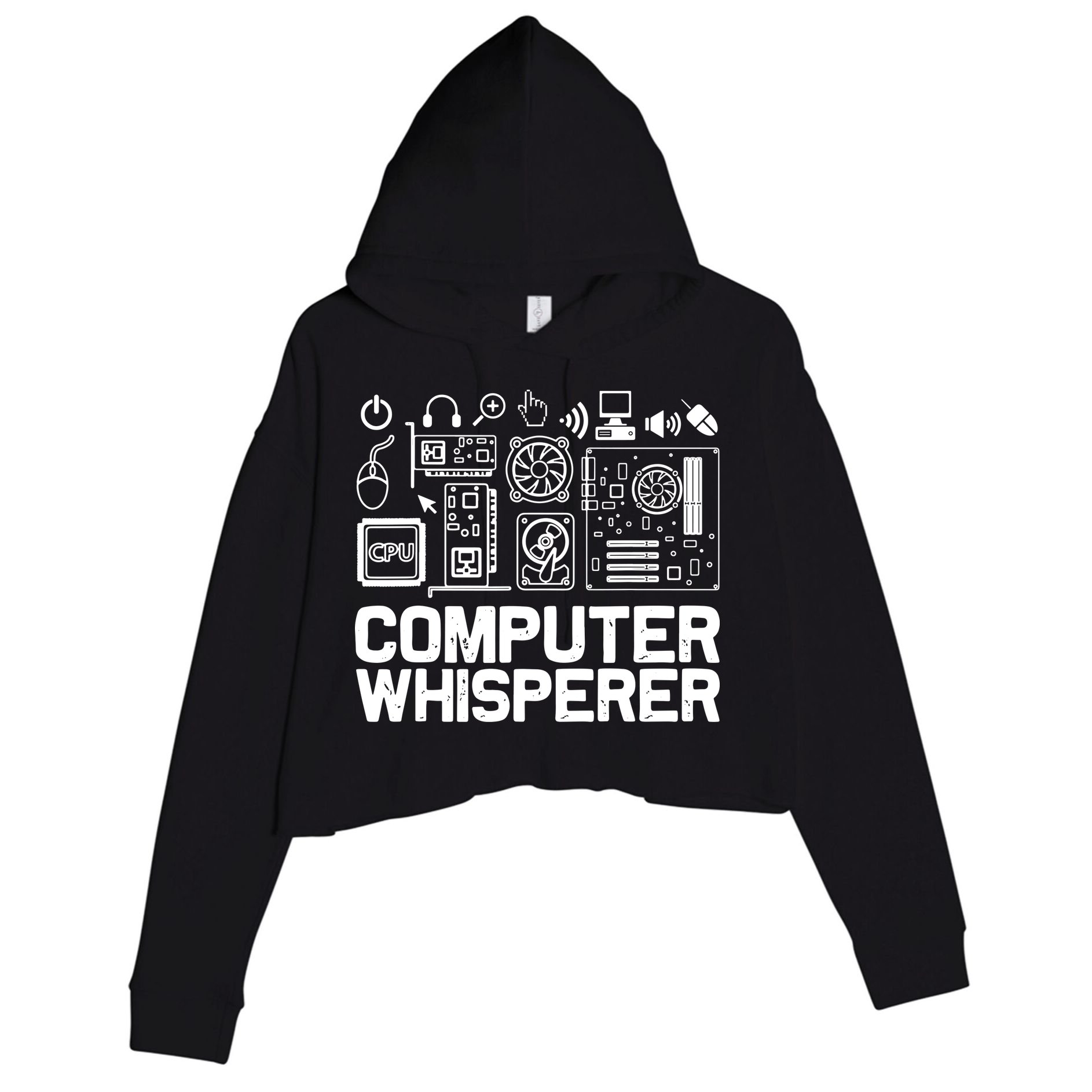 Computer Whisperer Crop Fleece Hoodie