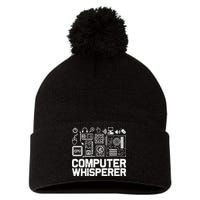 Computer Whisperer Pom Pom 12in Knit Beanie