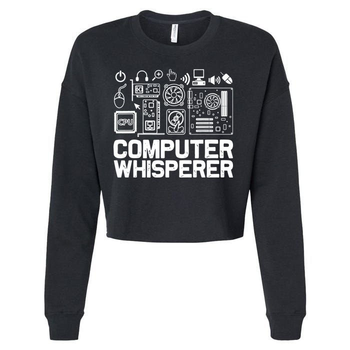 Computer Whisperer Cropped Pullover Crew