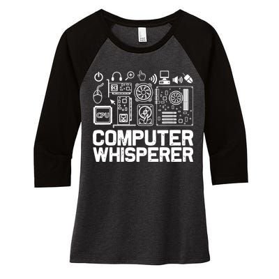 Computer Whisperer Women's Tri-Blend 3/4-Sleeve Raglan Shirt