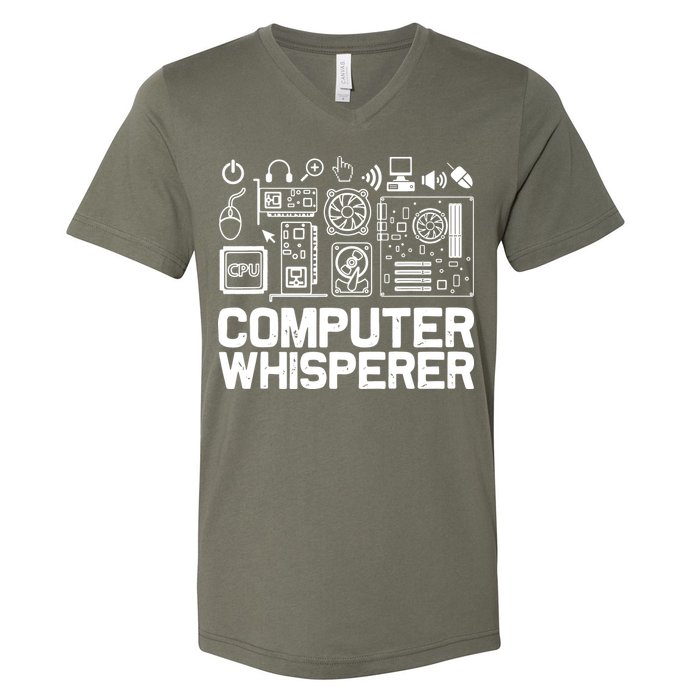 Computer Whisperer V-Neck T-Shirt