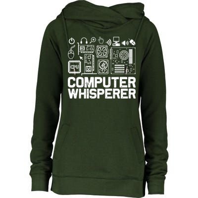 Computer Whisperer Womens Funnel Neck Pullover Hood