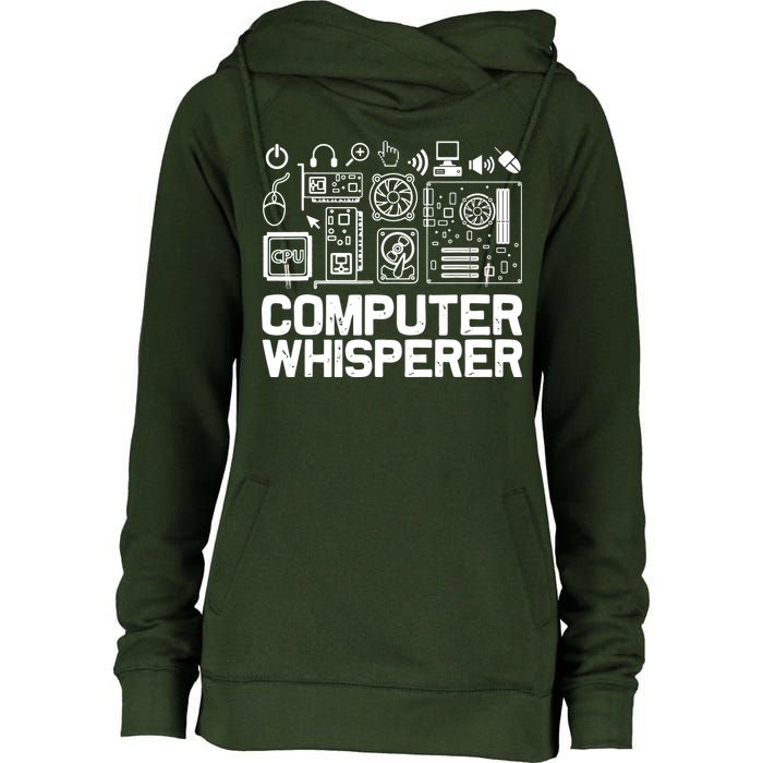 Computer Whisperer Womens Funnel Neck Pullover Hood
