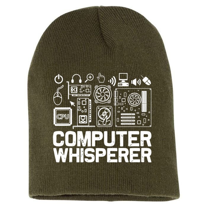 Computer Whisperer Short Acrylic Beanie