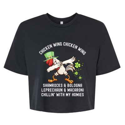 Chicken Wing Chicken Wing Song Hot Dog Bologna St Pattys Day Bella+Canvas Jersey Crop Tee