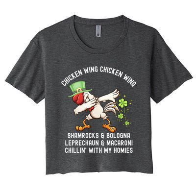 Chicken Wing Chicken Wing Song Hot Dog Bologna St Pattys Day Women's Crop Top Tee