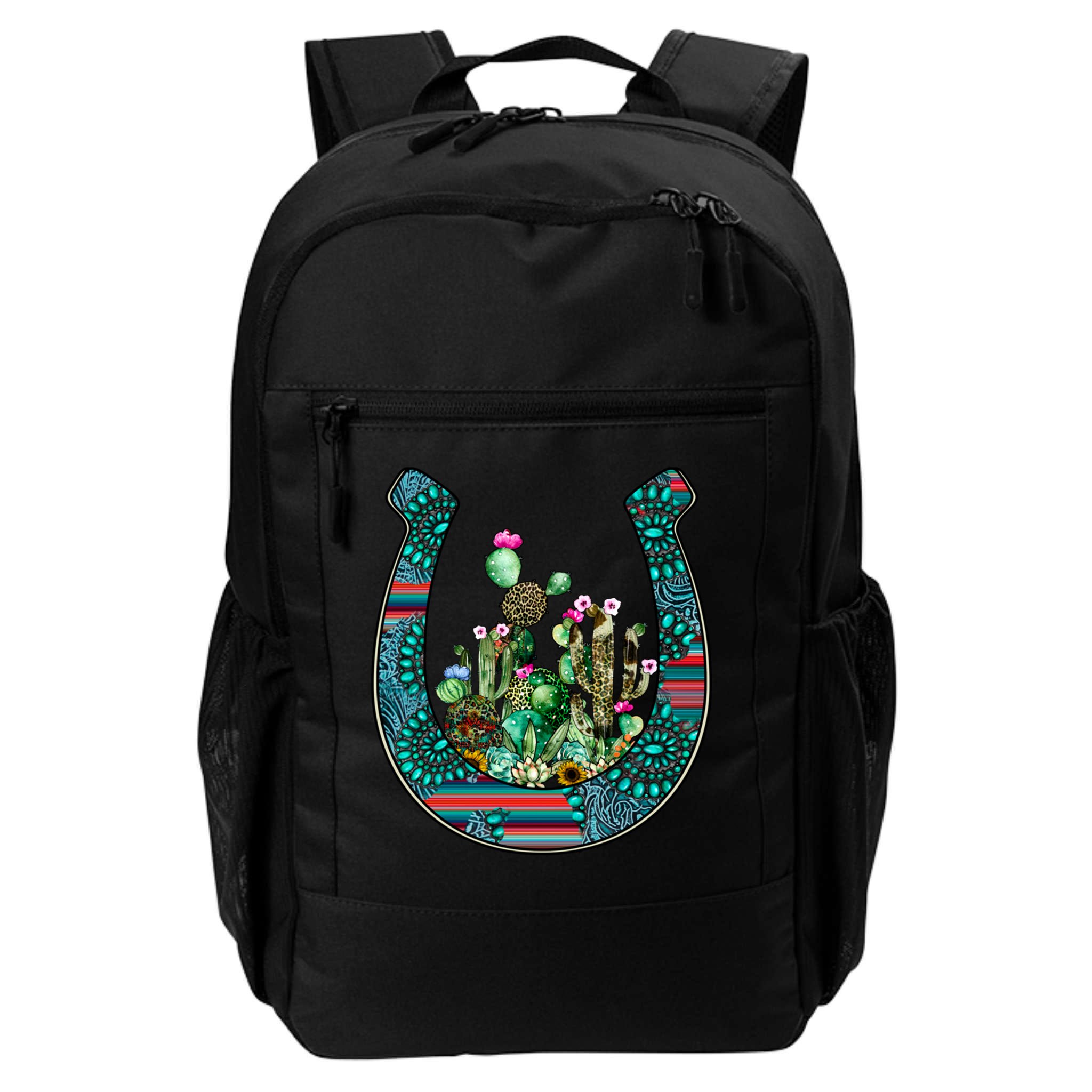 Country Western Cactus Sunflower Horseshoe Gift Backpack
