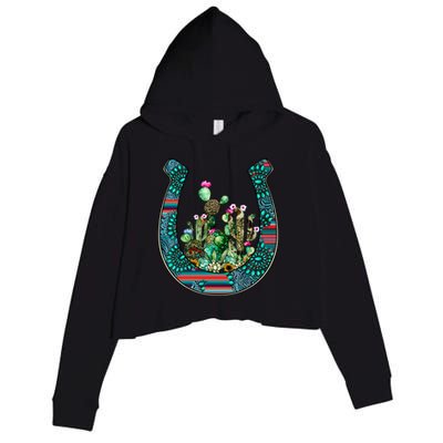 Country Western Cactus Sunflower Horseshoe Gift Crop Fleece Hoodie