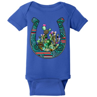 Country Western Cactus Sunflower Horseshoe Gift Baby Bodysuit