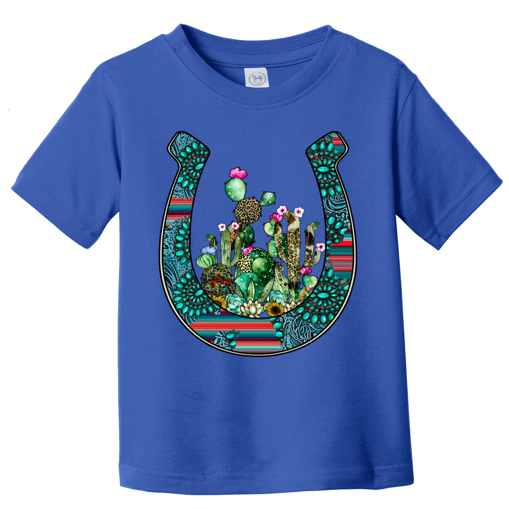 Country Western Cactus Sunflower Horseshoe Gift Toddler T-Shirt