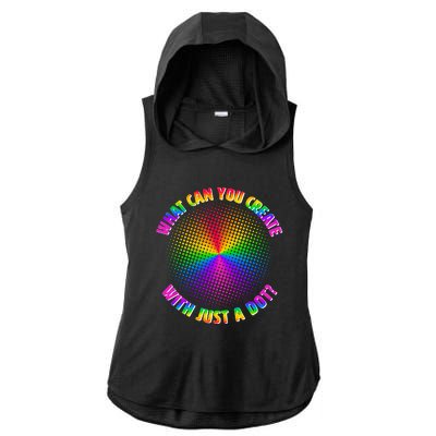 Colorful What Can You Create With Just A Dot Ladies PosiCharge Tri-Blend Wicking Draft Hoodie Tank