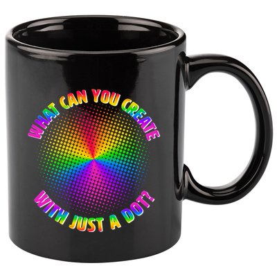 Colorful What Can You Create With Just A Dot 11oz C Handle Ceramic Mug