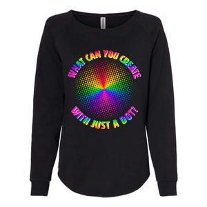 Colorful What Can You Create With Just A Dot Womens California Wash Sweatshirt