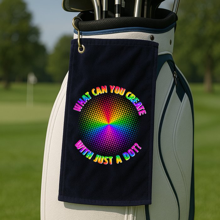 Colorful What Can You Create With Just A Dot Golf Towel