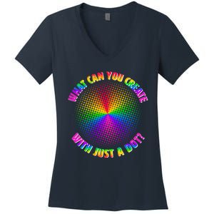 Colorful What Can You Create With Just A Dot Women's V-Neck T-Shirt