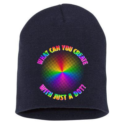 Colorful What Can You Create With Just A Dot Short Acrylic Beanie