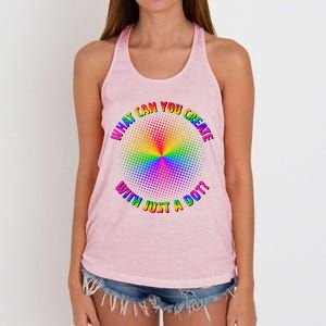 Colorful What Can You Create With Just A Dot Women's Knotted Racerback Tank