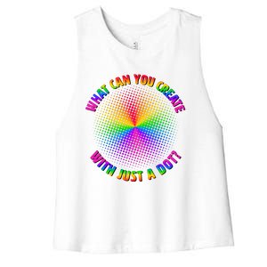 Colorful What Can You Create With Just A Dot Women's Racerback Cropped Tank