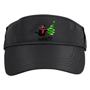 Cat What Christmas Tree Xmas Light Santa Hat Funny Black Cat Adult Drive Performance Visor