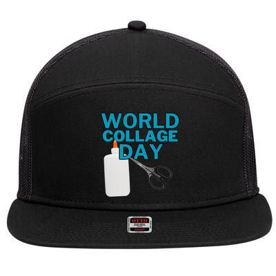 Celebrate World Collage Day 7 Panel Mesh Trucker Snapback Hat