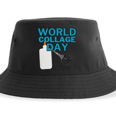 Celebrate World Collage Day Sustainable Bucket Hat