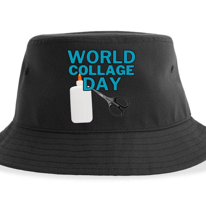 Celebrate World Collage Day Sustainable Bucket Hat